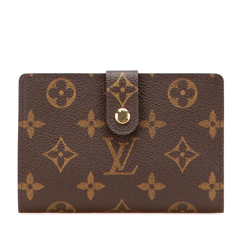 ルイ ヴィトン モノグラム ヴィエノワ 二つ折り財布 M61663 ブラウン PVC レザー レディース LOUIS VUITTON 【中古】