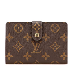 ルイ ヴィトン モノグラム ヴィエノワ 二つ折り財布 M61663 ブラウン PVC レザー レディース LOUIS VUITTON 【中古】