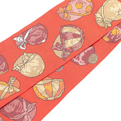 エルメス ツイリー JOCKEY ジョッキー 馬術用帽子 モチーフ スカーフ レッド オレンジ シルク レディース HERMES 【中古】