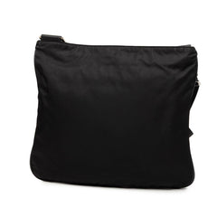プラダ 三角ロゴプレート 斜め掛け ショルダーバッグ ブラック ナイロン レディース PRADA 【中古】