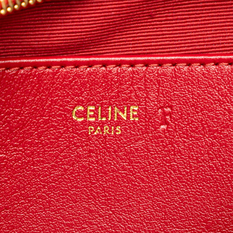 セリーヌ Cチャーム ミディアムカメラバッグ 斜め掛け ショルダーバッグ レッド レザー レディース CELINE 【中古】