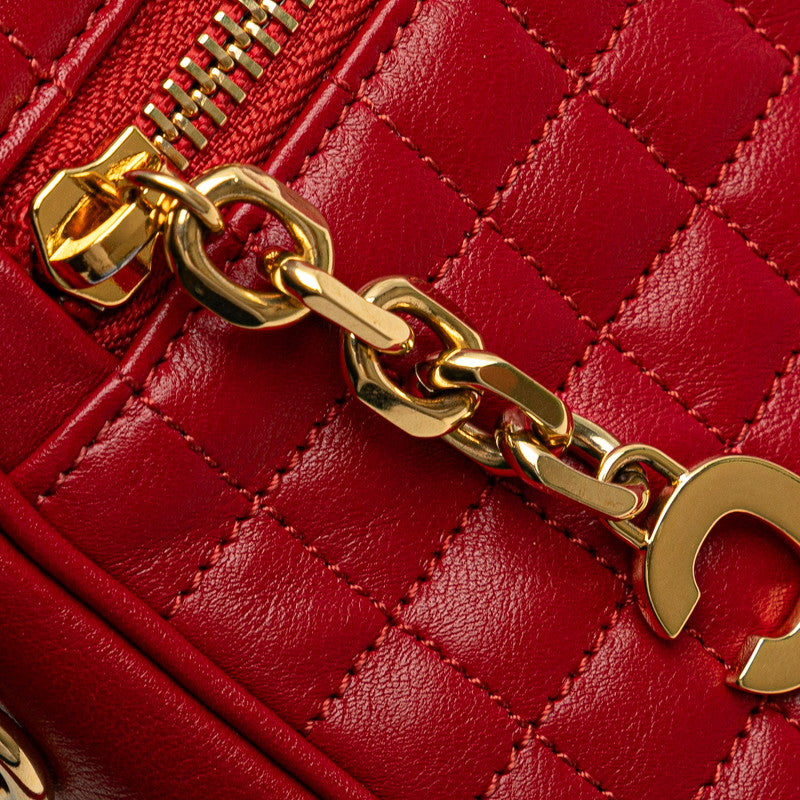 セリーヌ Cチャーム ミディアムカメラバッグ 斜め掛け ショルダーバッグ レッド レザー レディース CELINE 【中古】