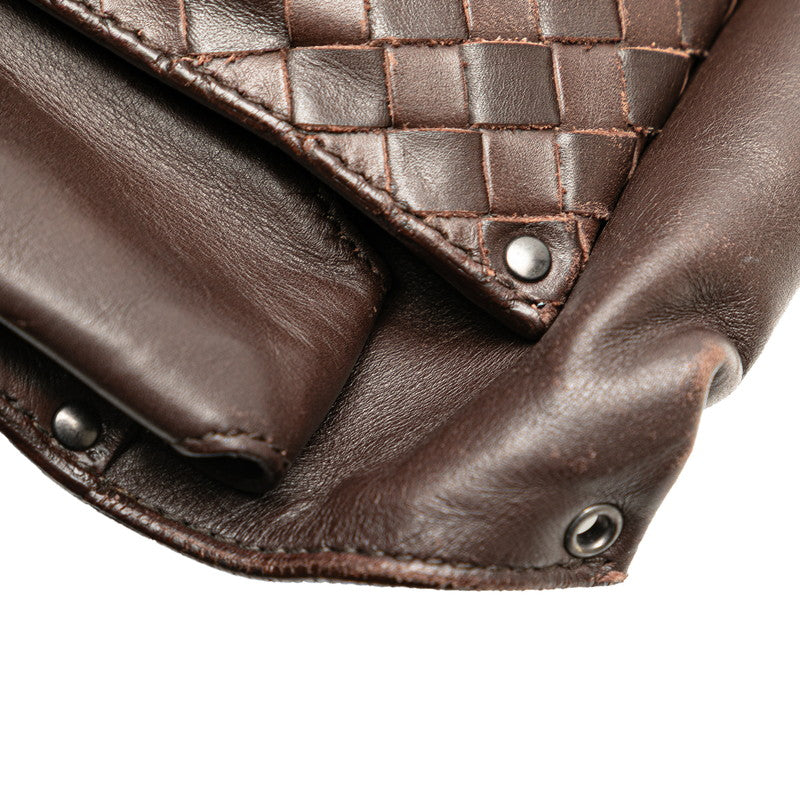 ボッテガヴェネタ イントレチャート ウエストバッグ ブラウン レザー レディース BOTTEGAVENETA 【中古】