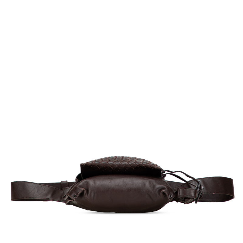 ボッテガヴェネタ イントレチャート ウエストバッグ ブラウン レザー レディース BOTTEGAVENETA 【中古】