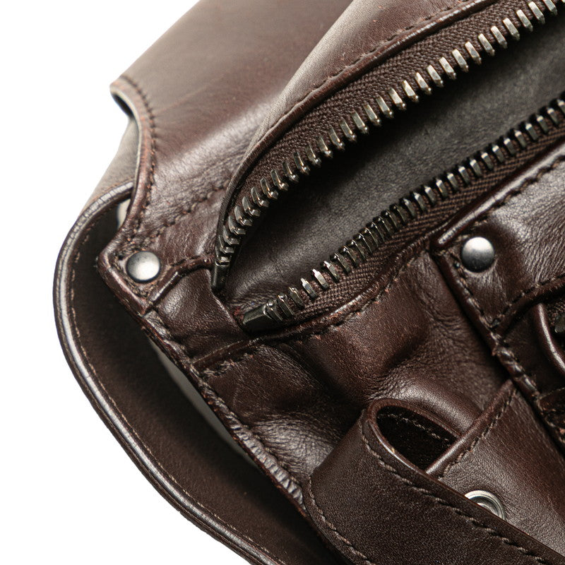 ボッテガヴェネタ イントレチャート ウエストバッグ ブラウン レザー レディース BOTTEGAVENETA 【中古】