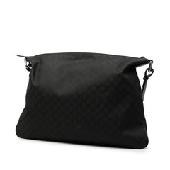 グッチ GGナイロン 斜め掛け ショルダーバッグ ブラック ナイロン レザー レディース GUCCI 【中古】