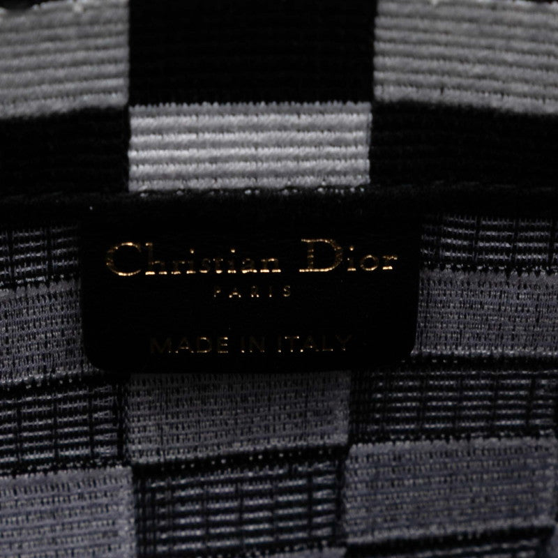 ディオール ブックトート チェック ハンドバッグ トートバッグ ブラック ホワイト キャンバス レディース Dior 【中古】