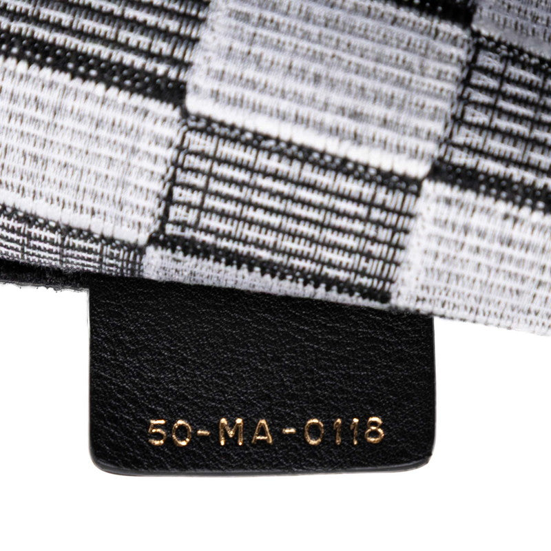 ディオール ブックトート チェック ハンドバッグ トートバッグ ブラック ホワイト キャンバス レディース Dior 【中古】