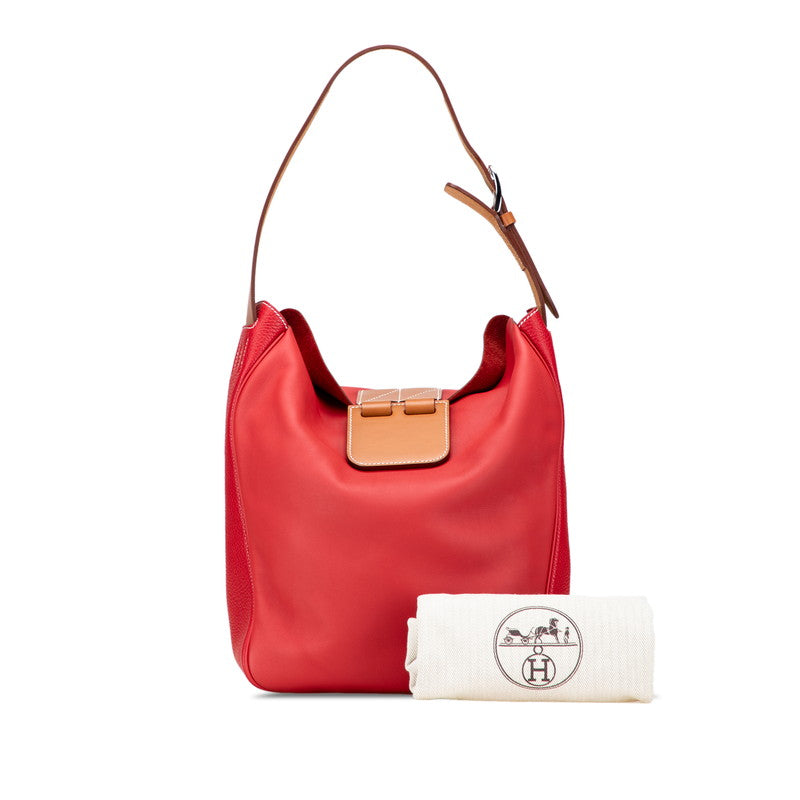 エルメス ヴィルヴォルト24 ショルダーバッグ レッド ブラウン ヴォースイフト トリヨンクレマンス レディース HERMES 【中古】