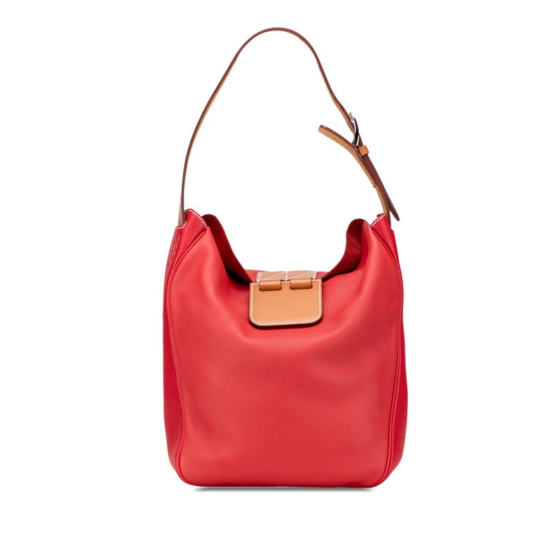 エルメス ヴィルヴォルト24 ショルダーバッグ レッド ブラウン ヴォースイフト トリヨンクレマンス レディース HERMES 【中古】
