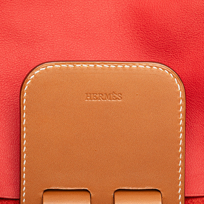 エルメス ヴィルヴォルト24 ショルダーバッグ レッド ブラウン ヴォースイフト トリヨンクレマンス レディース HERMES 【中古】