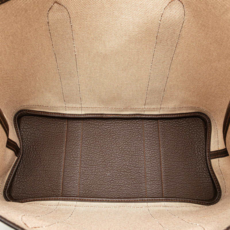 エルメス ガーデンパーティPM ハンドバッグ ベージュ ブラウン トワルGM ネゴンダ レディース HERMES 【中古】