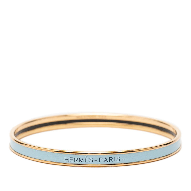 エルメス ユニ XS エナメルブレスレット ゴールド ブルー系 メッキ レディース HERMES 【中古】