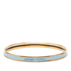 エルメス ユニ XS エナメルブレスレット ゴールド ブルー系 メッキ レディース HERMES 【中古】