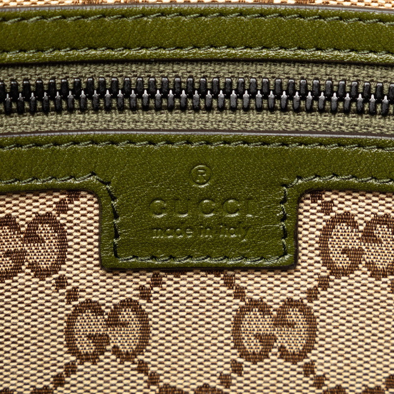 グッチ ドローストリング トート ダブルG トートバッグ 725664 カーキ レザー レディース GUCCI 【中古】