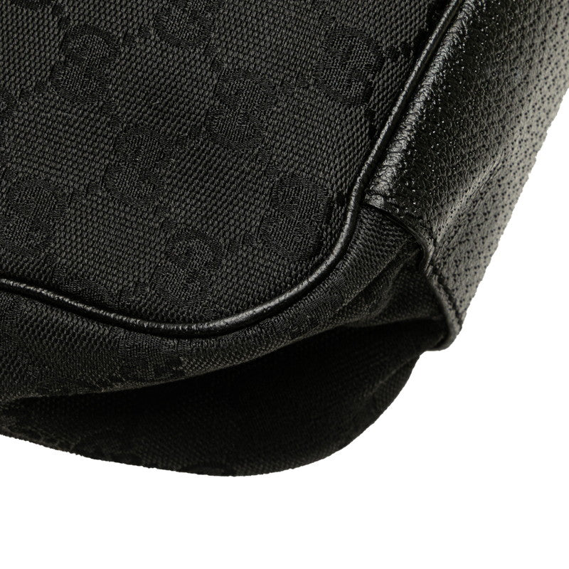 グッチ GGキャンバス ワンショルダーバッグ ハンドバッグ 113012 ブラック キャンバス レザー レディース GUCCI 【中古】