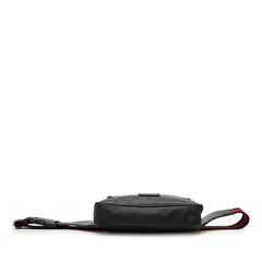 グッチ GGスプリーム シェリーライン ボディバッグ ウエストバッグ 474293 ブラック PVC レザー メンズ GUCCI 中古
