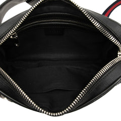 グッチ GGスプリーム シェリーライン ボディバッグ ウエストバッグ 474293 ブラック PVC レザー メンズ GUCCI 中古