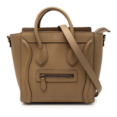 セリーヌ ラゲージ ナノショッパー ハンドバッグ ショルダーバッグ 2WAY ブラウン ベージュ レザー レディース CELINE 【中古】