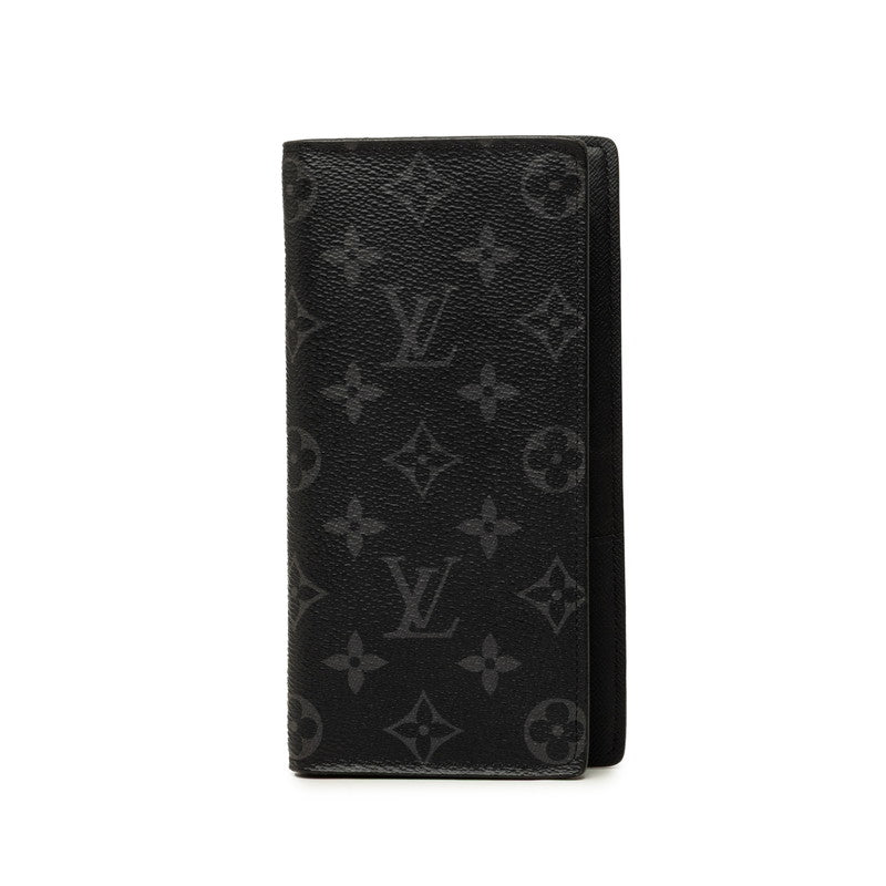 ルイ ヴィトン モノグラム エクリプス ポルトフォイユ ブラザ 長財布 M61697 グレー PVC レザー メンズ LOUIS VUITTON 中古