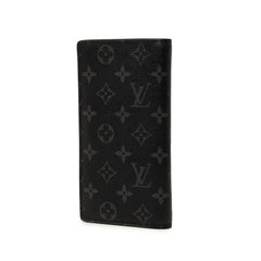 ルイ ヴィトン モノグラム エクリプス ポルトフォイユ ブラザ 長財布 M61697 グレー PVC レザー メンズ LOUIS VUITTON 中古