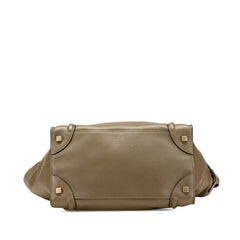 セリーヌ ラゲージ ミニショッパー ハンドバッグ オリーブ カーキグリーン レザー レディース CELINE 【中古】