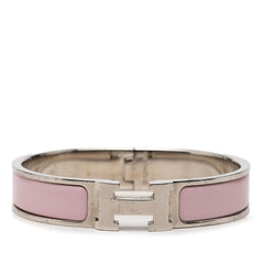 エルメス クリックH PM ブレスレット シルバー ピンク メタル エナメル レディース HERMES 【中古】