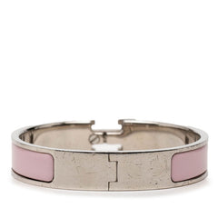 エルメス クリックH PM ブレスレット シルバー ピンク メタル エナメル レディース HERMES 【中古】