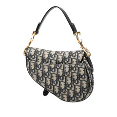 ディオール オブリーク サドルバッグ ハンドバッグ ワンショルダーバッグ ネイビー ベージュ キャンバス レディース Dior 【中古】