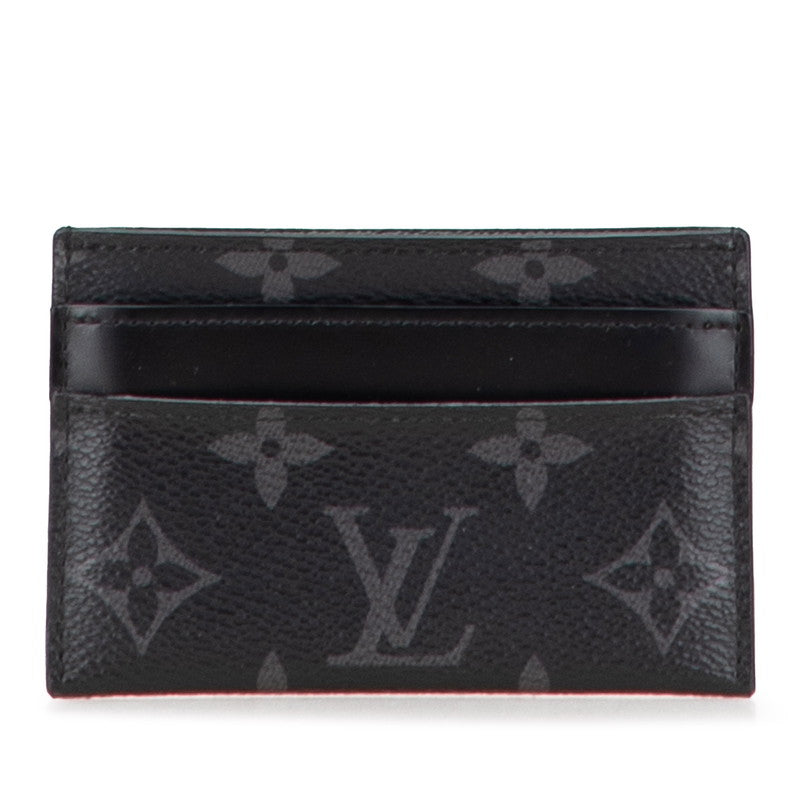 ルイ ヴィトン モノグラム エクリプス ポルト カルト ダブル カードケース M62170 ブラック PVC レザー メンズ LOUIS VUITTON 【中古】