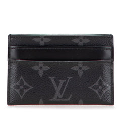 ルイ ヴィトン モノグラム エクリプス ポルト カルト ダブル カードケース M62170 ブラック PVC レザー メンズ LOUIS VUITTON 【中古】