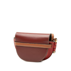 ロエベ ゲート ミニ 斜め掛け ショルダーバッグ レッド系 ブラウン レザー レディース LOEWE 【中古】