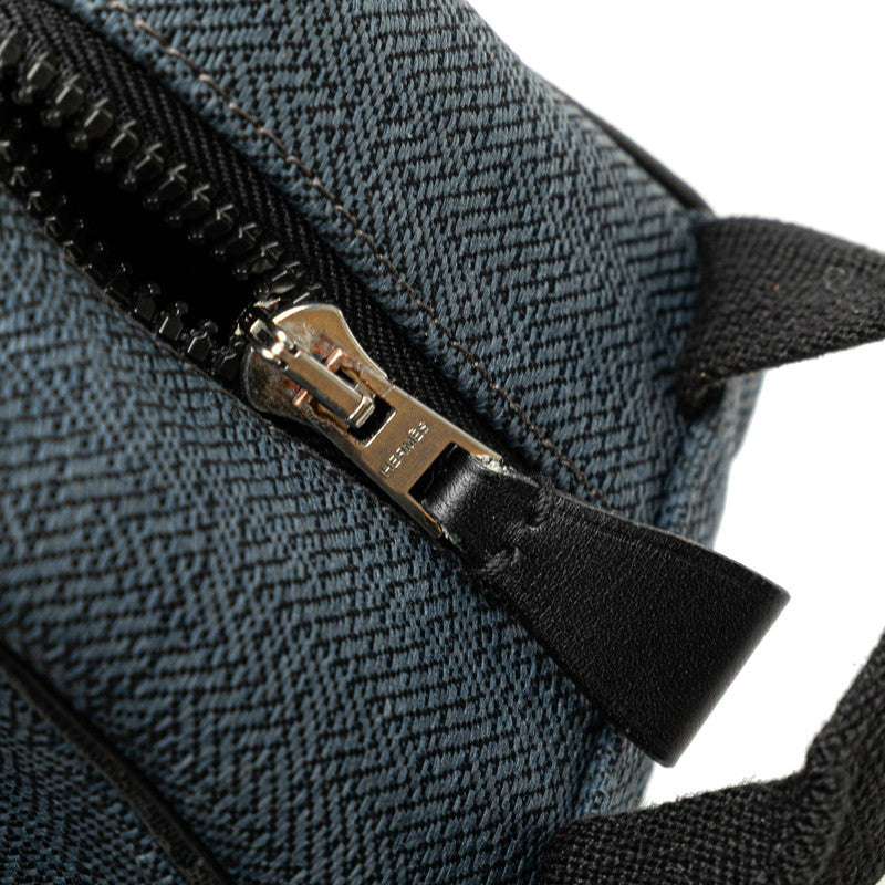 エルメス グローブトロッターMM ポーチ セカンドバッグ ネイビー トワルシェブロン レディース HERMES 【中古】