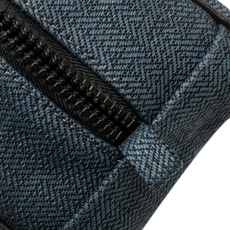エルメス グローブトロッターMM ポーチ セカンドバッグ ネイビー トワルシェブロン レディース HERMES 【中古】