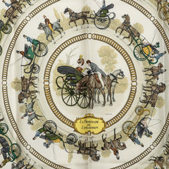エルメス カレ90 LA PROMENADE DE LONGCHAMPS ロンシャンへの散歩道 スカーフ マルチカラー シルク レディース HERMES 中古