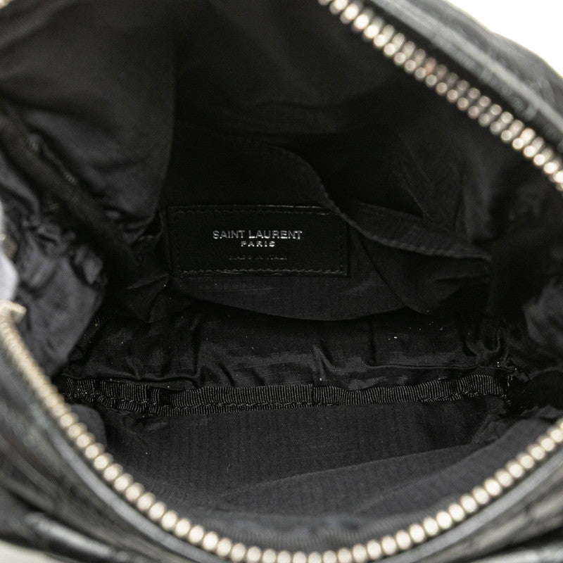 サンローラン シド クロコ型押し ショルダーバッグ ポーチ クロスボディバッグ 581700 ブラック レザー メンズ SAINT LAURENT 【中古】