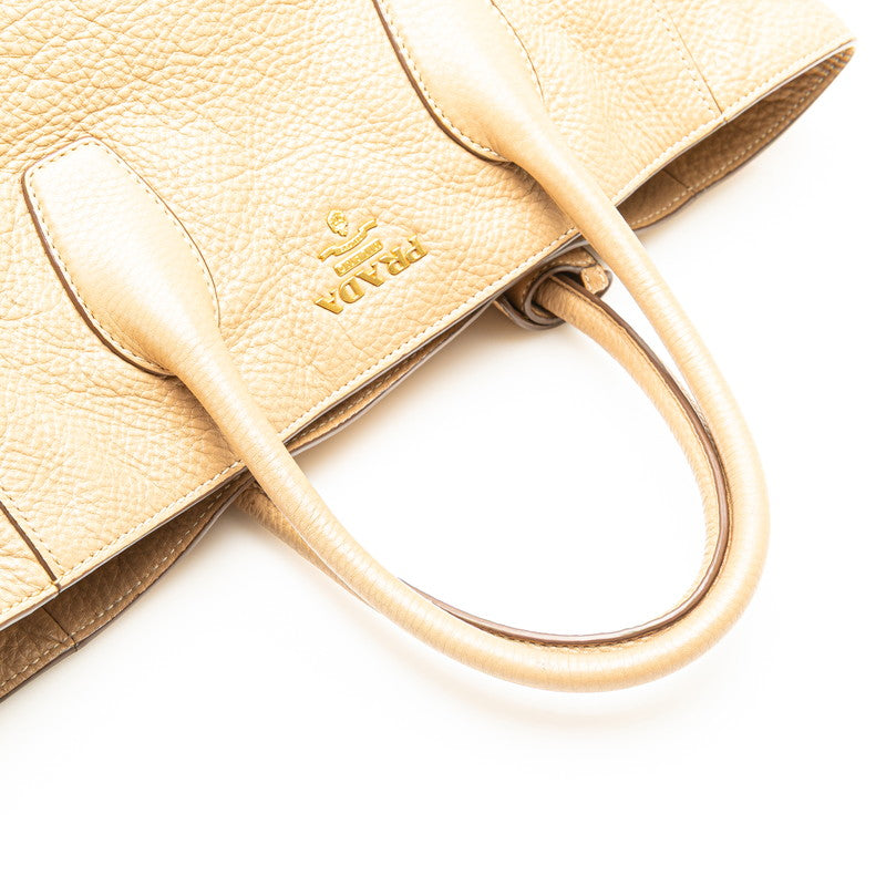 プラダ トートバッグ ショルダーバッグ 2WAY ベージュ レザー レディース PRADA 【中古】