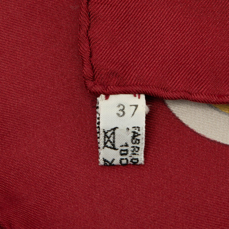 エルメス カレ90 LES ROBES 馬の毛色 スカーフ ワインレッド ベージュ マルチカラー シルク レディース HERMES 【中古】