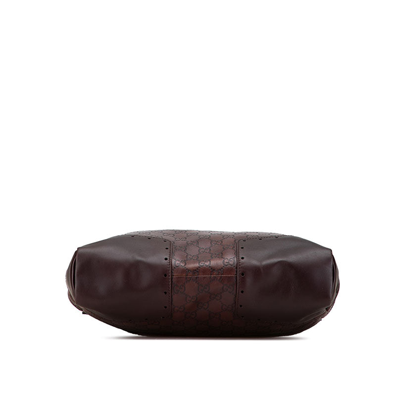 グッチ グッチシマ トートバッグ 145777 ブラウン レザー レディース GUCCI 【中古】