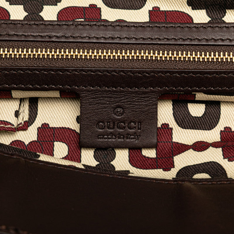 グッチ グッチシマ トートバッグ 145777 ブラウン レザー レディース GUCCI 【中古】