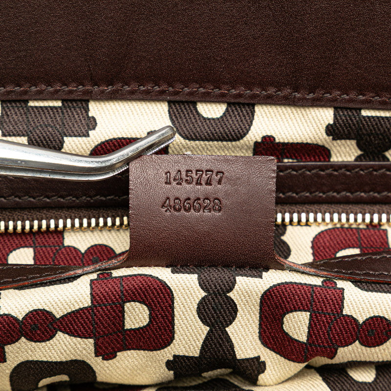 グッチ グッチシマ トートバッグ 145777 ブラウン レザー レディース GUCCI 【中古】
