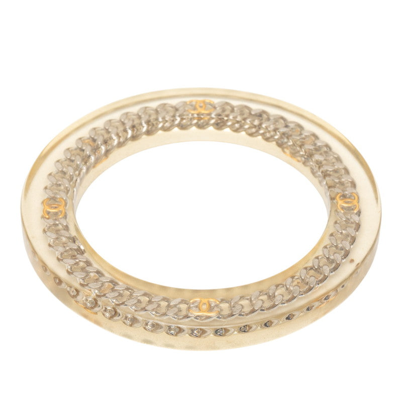 シャネル ココマーク チェーン バングル クリア シルバー プラスチック メタル レディース CHANEL 【中古】