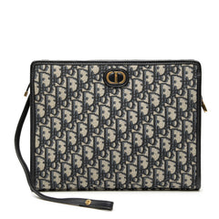 ディオール オブリーク 30 モンテーニュ クラッチバッグ ネイビー キャンバス レザー レディース Dior 中古