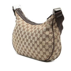 グッチ GGキャンバス 斜め掛け ショルダーバッグ 122790 ベージュ ブラウン キャンバス レザー レディース GUCCI 【中古】