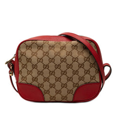 グッチ GGキャンバス 斜め掛け ショルダーバッグ 449413 ベージュ レッド キャンバス レザー レディース GUCCI 【中古】