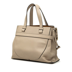 ロエベ アナグラム ゲート ハンドバッグ ショルダーバッグ 2WAY ベージュ レザー レディース LOEWE 中古