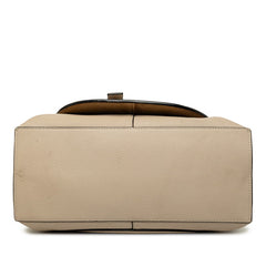 ロエベ アナグラム ゲート ハンドバッグ ショルダーバッグ 2WAY ベージュ レザー レディース LOEWE 中古