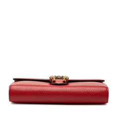 グッチ デュオニュソス チェーン ウォレット ショルダーバッグ 401231 レッド レザー ラインストーン レディース GUCCI 【中古】