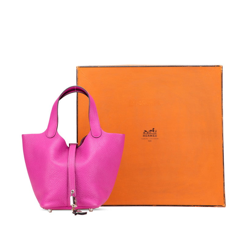 エルメス ピコタンロックPM ハンドバッグ マグノリア ピンク シルバー金具 トリヨンクレマンス レディース HERMES 【中古】