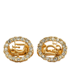 ディオール ロゴ イヤリング ゴールド メッキ ラインストーン レディース Dior 【中古】